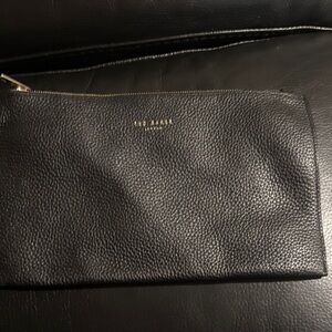 Ted Baker Pebbled Black Leather Men's Clutch